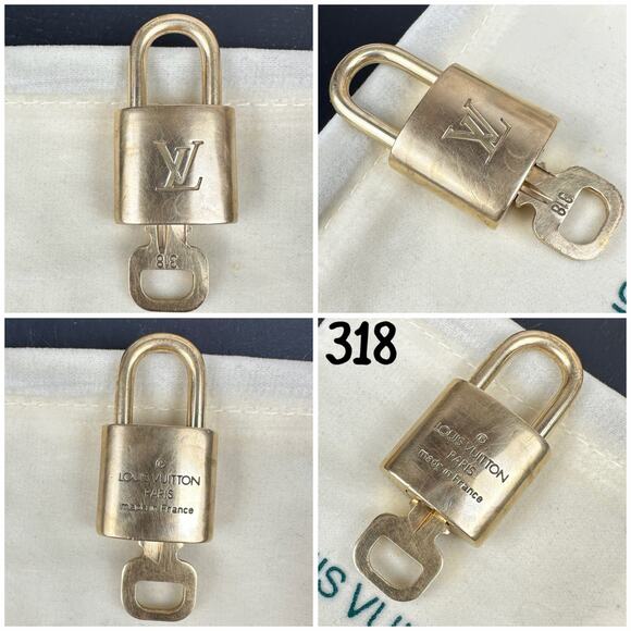 Louis Vuitton vintage brass Lock and Key CHOOSE ONE: 314, 302, 322, 318 Cleaned! - Picture 4 of 7